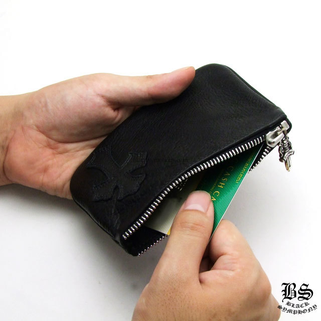 クロムハーツコインパース1クロスパッチブラックヘビーレザー|クロム  