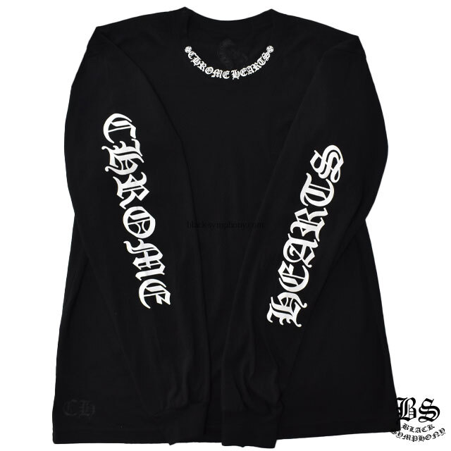 h*2様 Chrome Hearts クロムハーツ　ロングスリーブT クロムハーツロングTシャツネックロゴブラック|クロムハーツ通販専門店