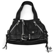 クロムハーツソフトショルダーバッグブラックレザーラージ|クロム