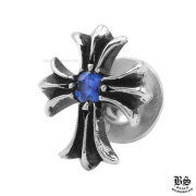 クロムハーツ CHクロススタッドピアスwithブルーサファイア