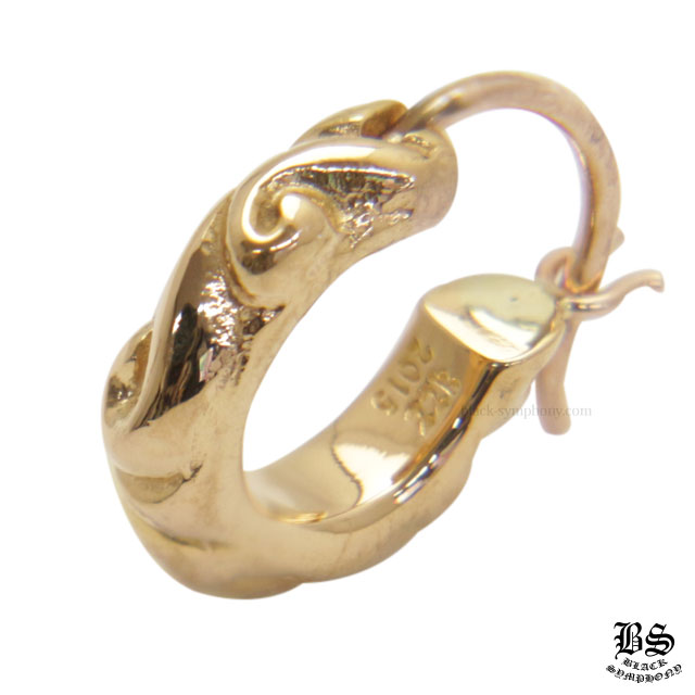クロムハーツ タイニースクロールフープピアス 22K