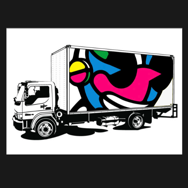 David Flores（デイビッド・フローレス）　Kidrobot Truck（キッドロボット・トラック）　シルクスクリーンポスター