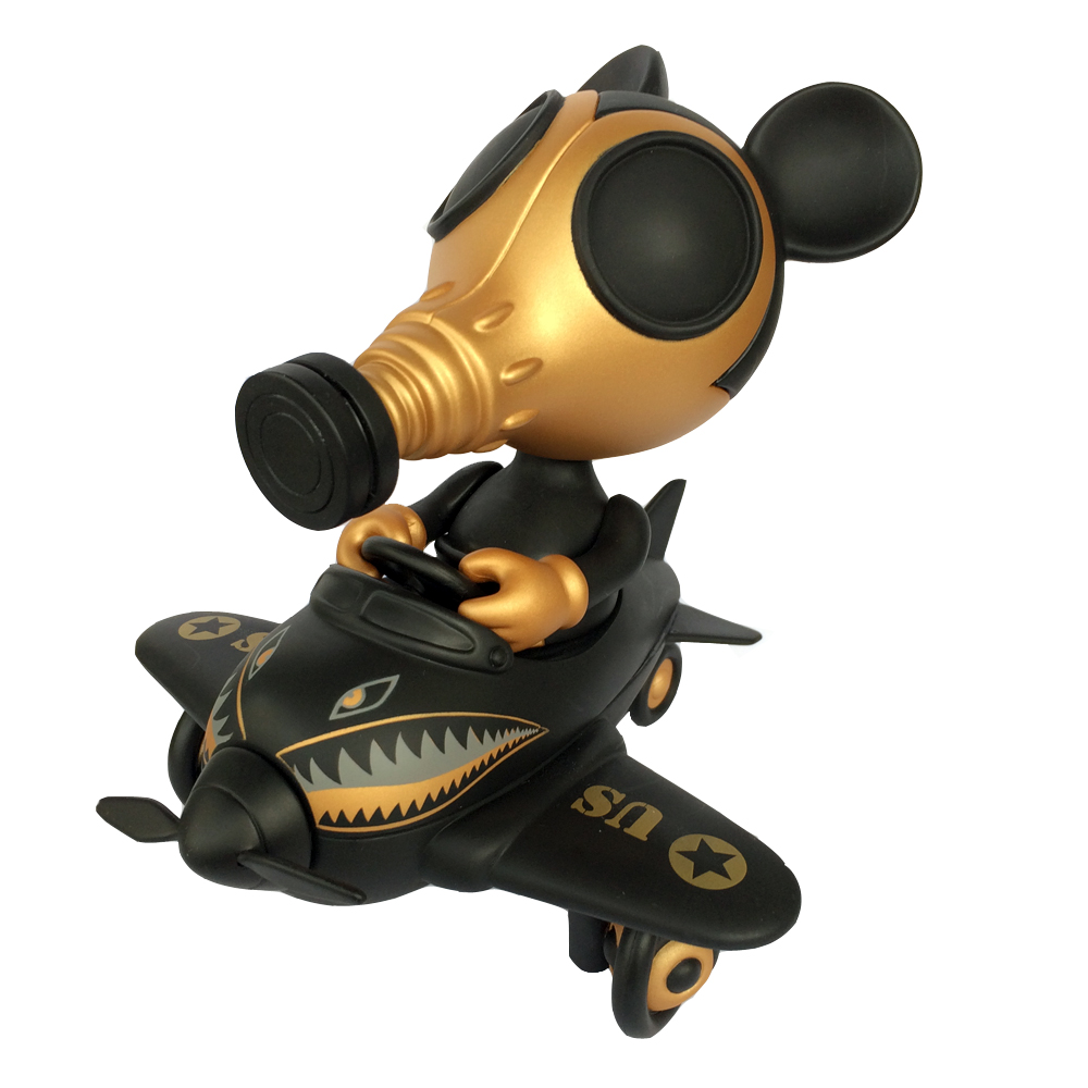 Ron English x BlackBook Toy( ロン・イングリッシュ)　Mousemask Murphy in Airplane "Super Black" Edition