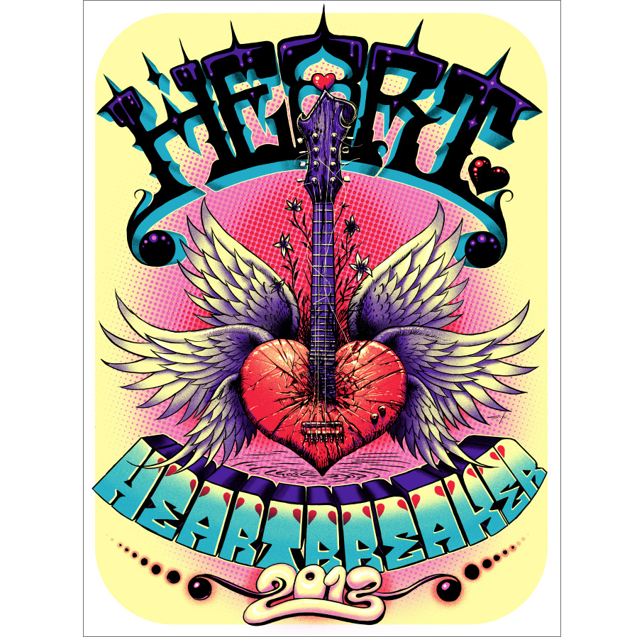 Jeff Soto（ジェフ・ソート） Heart 2013 Tour シルクスクリーンポスター