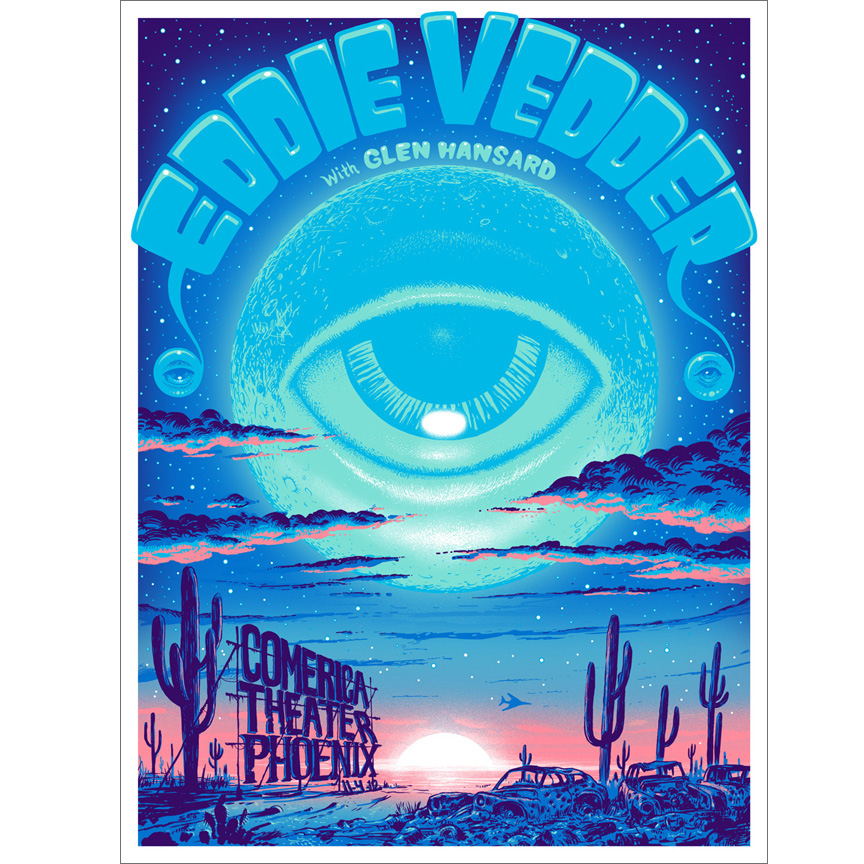 Jeff Soto（ジェフ・ソート） Eddie Vedder（エディ・ヴェダー） Phoneix 2012 シルクスクリーンポスター