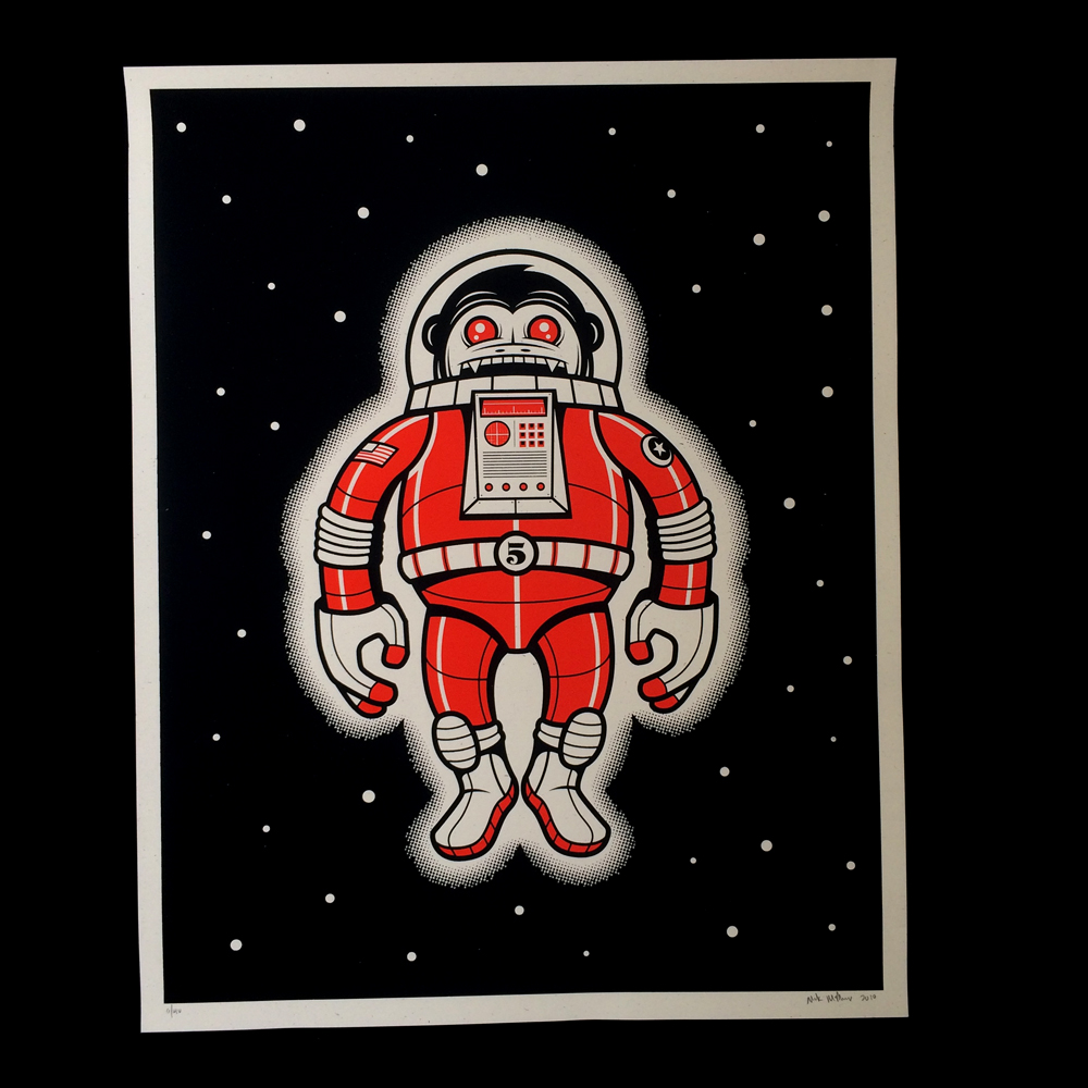 Nick McPherson（ニック・マクファーソン） Space Monkey シルクスクリーンポスター