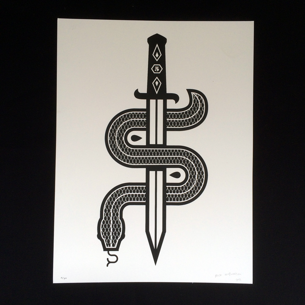 Nick McPherson（ニック・マクファーソン） Mini Snake シルクスクリーンポスター