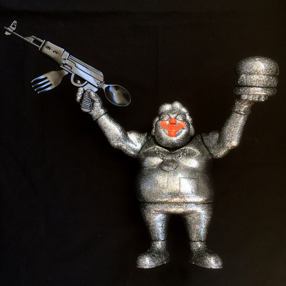 Ron English x BlackBook Toy( ロン・イングリッシュ)　EVIL MC 16インチフィギュア Diamond Dust Edition
