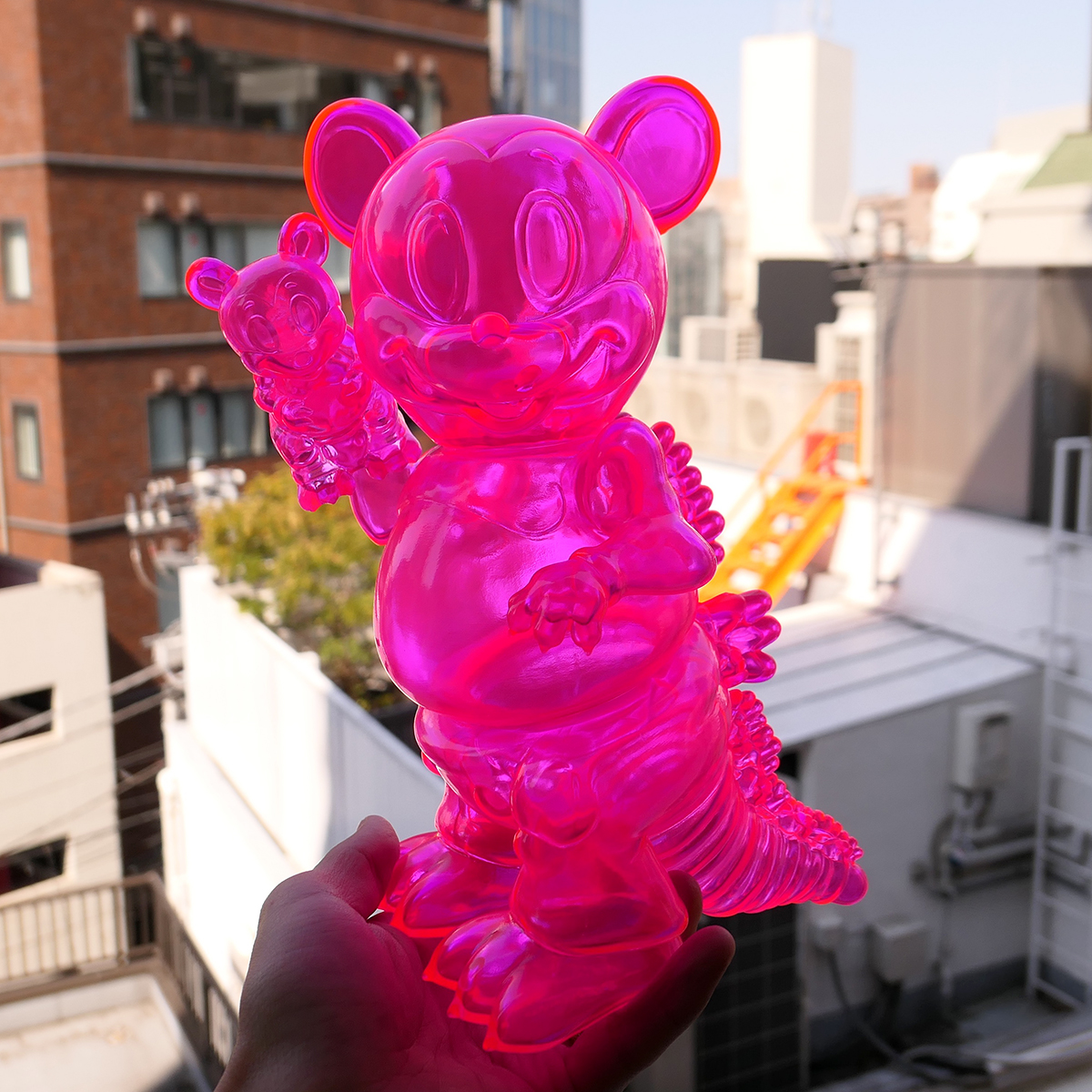 Ron English x BlackBook Toy( ロン・イングリッシュ)　Mousezilla Clear Neon PK with mini