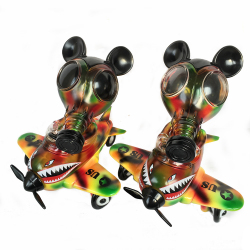 Ron English x BlackBook Toy( ロン・イングリッシュ)　Mousemask Murphy in Airplane Autumn Stealth Camo edition