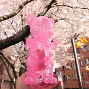 Ron English x BlackBook Toy( ロン・イングリッシュ)　Mousezilla Sakura Clear with RED GID mini