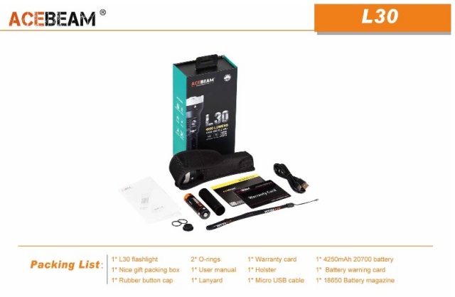ACEBEAM L30 GEN II 4,000ルーメン L17 Tactical Flashlight|Acebeam® Official Store |High