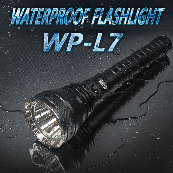 【BLACKWOLF（ブラックウルフ）】ダイビングライト 3800ルーメン IPX8 WP-L7 Cree XLamp XHP70.2 リチウムイオン電池 21700 水中ライト シュノーケリング 海中撮影 BLACKWOLF