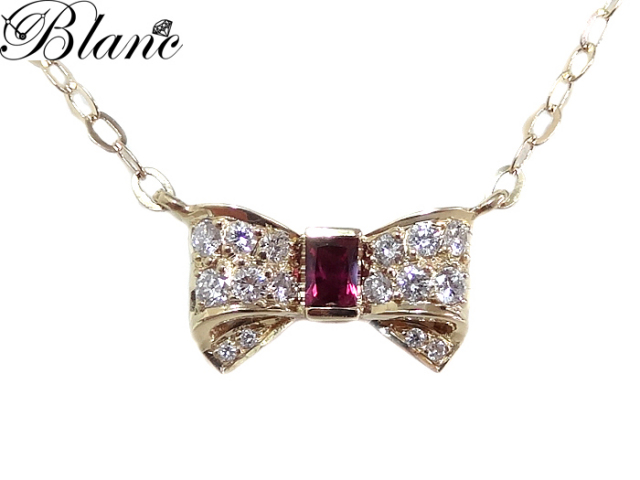 ルビーダイヤモンドネックレス ◆ K18YG