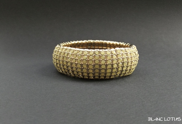 ヴィンテージブレスレット　ゴールド地にイエローラインストーンのブレス