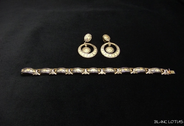 シャムシルバー　ブレスとイヤリングのセット