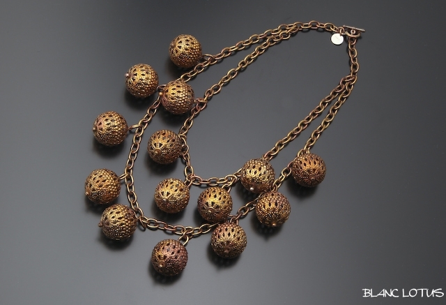 ANKA ブラスベルネックレスとイヤリングのセット