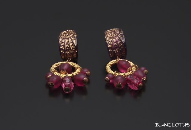 ヴィンテージ　ピンクのロングイヤリング