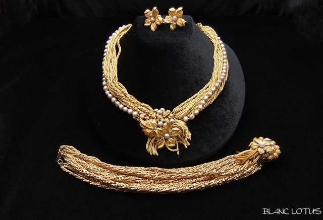 De Mario（ディマリオ）　金鎖のネックレス、ブレス、イヤリングのセット