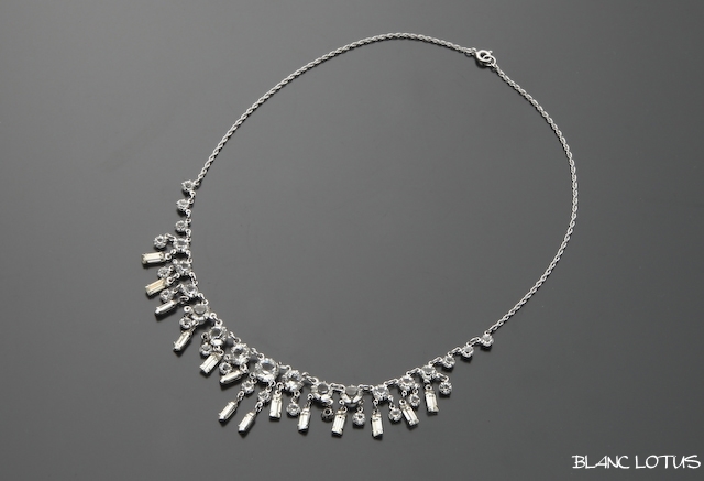 アールデコ　繊細なラインストーンネックレス