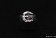 スターリングシルバーのリング　ブラックベルト