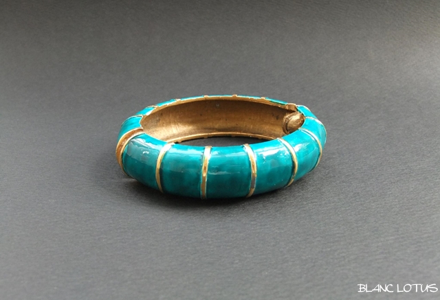 ヴィンテージ　ブルーグリーンのエナメルブレスレット