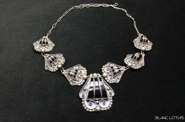 スターリングシルバーとオニキスのネックレス