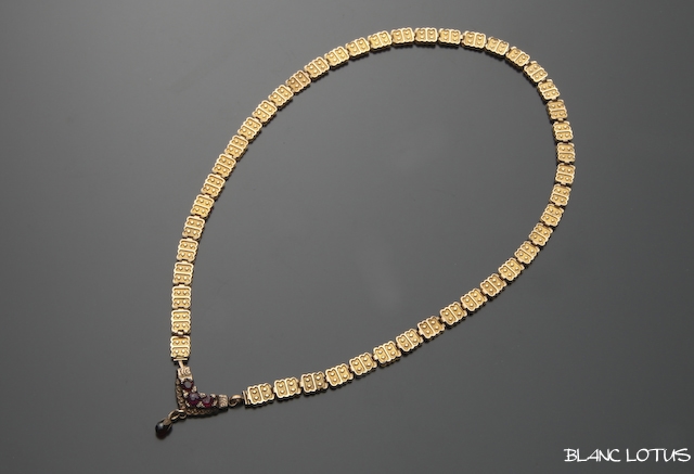 ガーネットのブックチェーンネックレス　ヴィクトリアン