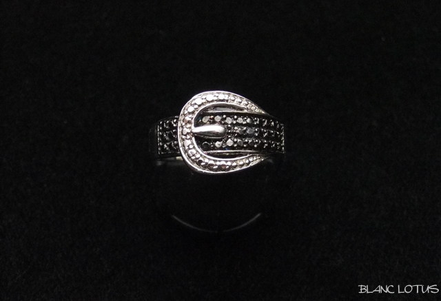 スターリングシルバーのリング　ブラックベルト