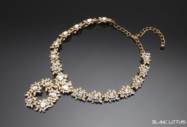 KJL（ケネス・J・レーン）　ラインストーンのフラワーネックレス