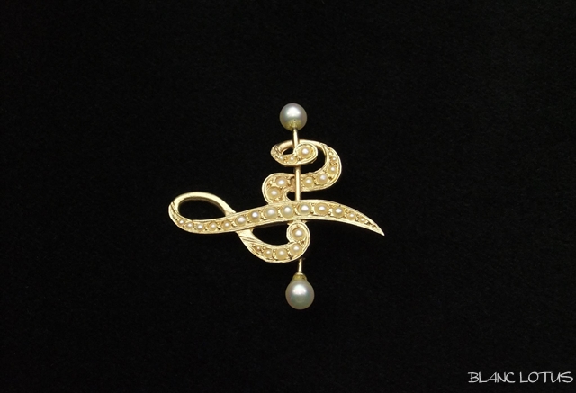 ト音記号のブローチ　14K