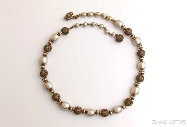 Miriam Haskell（ミリアム・ハスケル）　パールとゴールドのネックレス