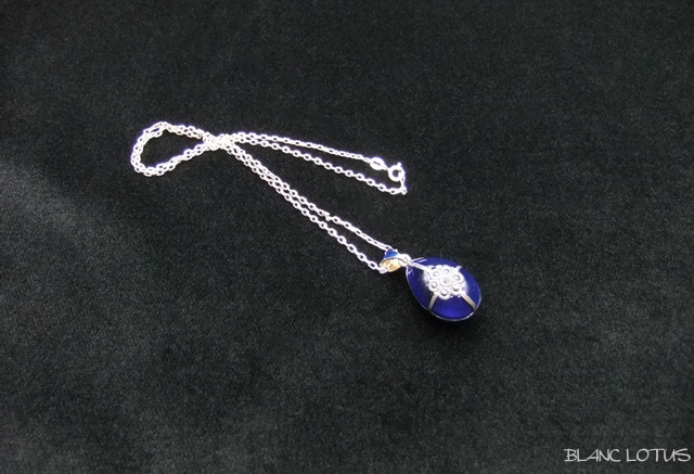青い卵のペンダント　　スターリングシルバー