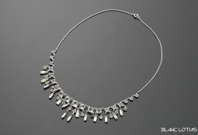 アールデコ　繊細なラインストーンネックレス