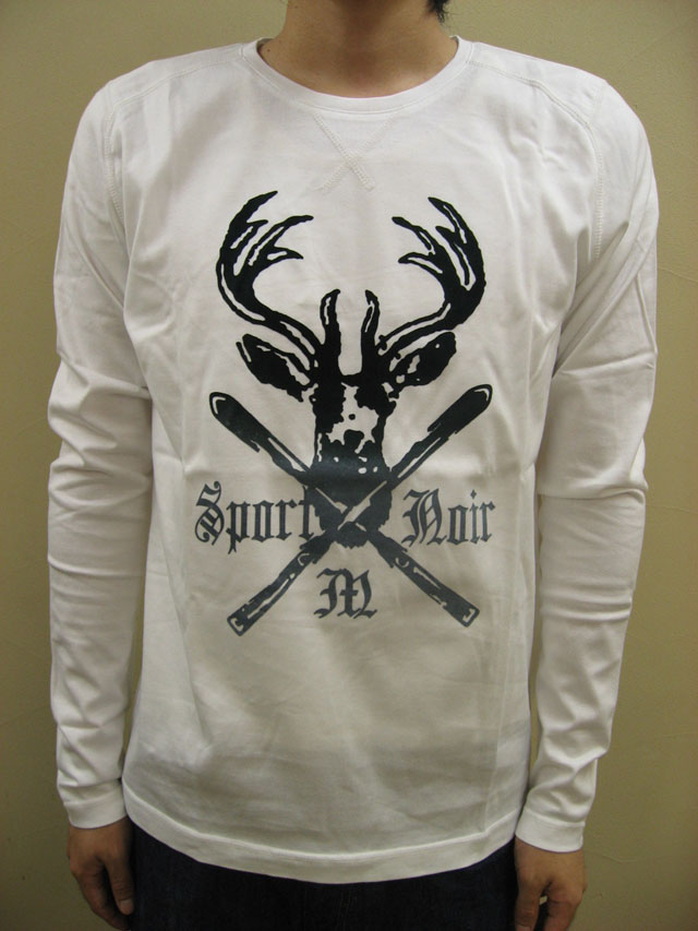 MON TSUKI “スポルノワール”フロッキープリント長袖Tシャツ(Blood & Thunder 別注)
