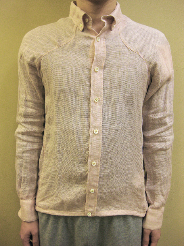 Vis Burrough   LINEN トップ糸 平織り B.D シャツ