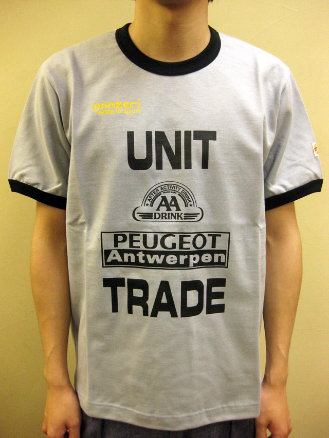 PANZERI “UNIT TRADE” トリム Ｓ／Ｓ Ｔシャツ グレー／ブラック