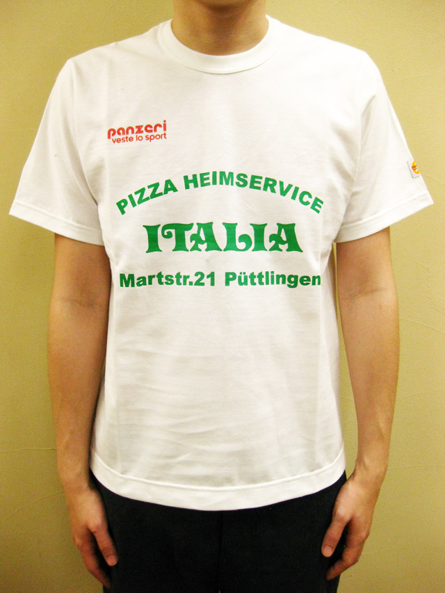 PANZERI “PIZZA HEIMSERVICE ITALIA” Ｓ／Ｓ Ｔシャツ／ホワイト