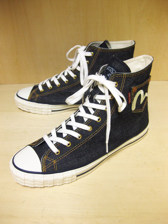 【送料無料】EVISU(エヴィス) カモメ刺繍ポケット　ハイカットスニーカー