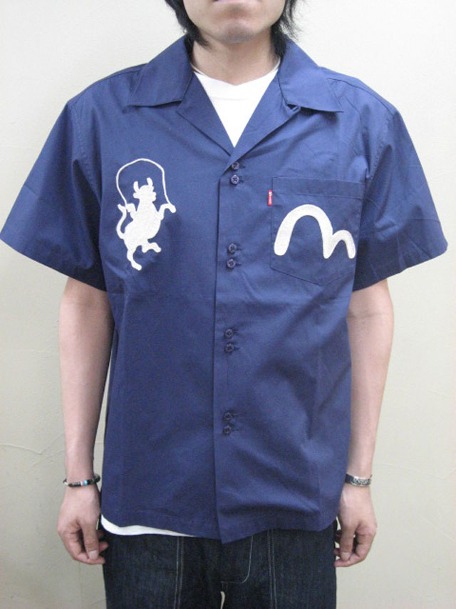 【送料無料】EVISU PARIS(エヴィス　パリ) 刺繍オープンシャツ　【限定モデル】