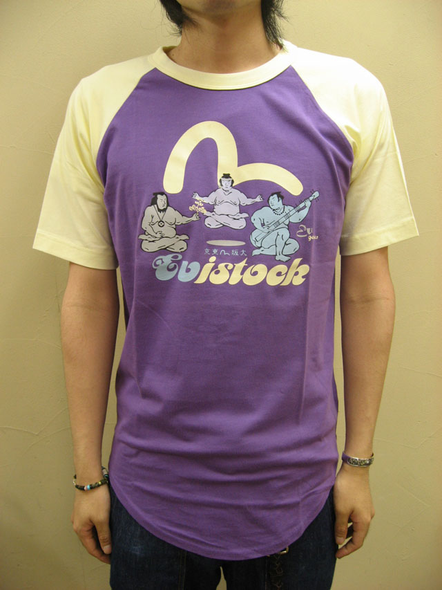 【送料無料】EVISU EURO(エヴィスユーロ)  “エヴィストック”ベースボールＴシャツ　【直営店未入荷ユーロ限定モデル】