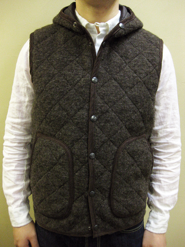 Balmoral Ascot ウールキルティングフーデッドベスト