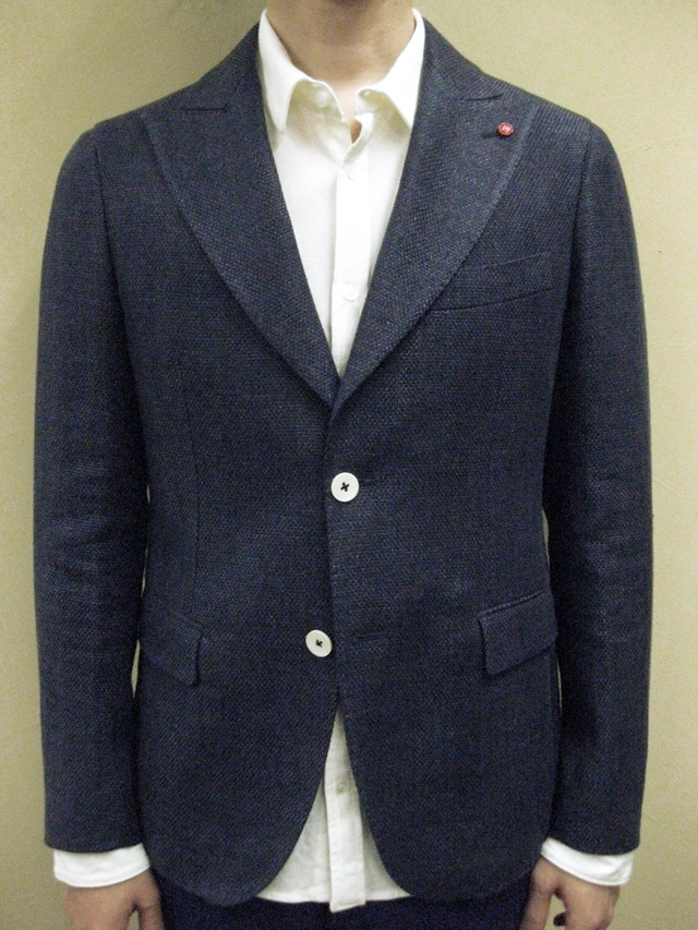 【送料無料】 ROYAL HEM Cotton/Linen Basket Weave Peaked Lapel Jacket “KENT”