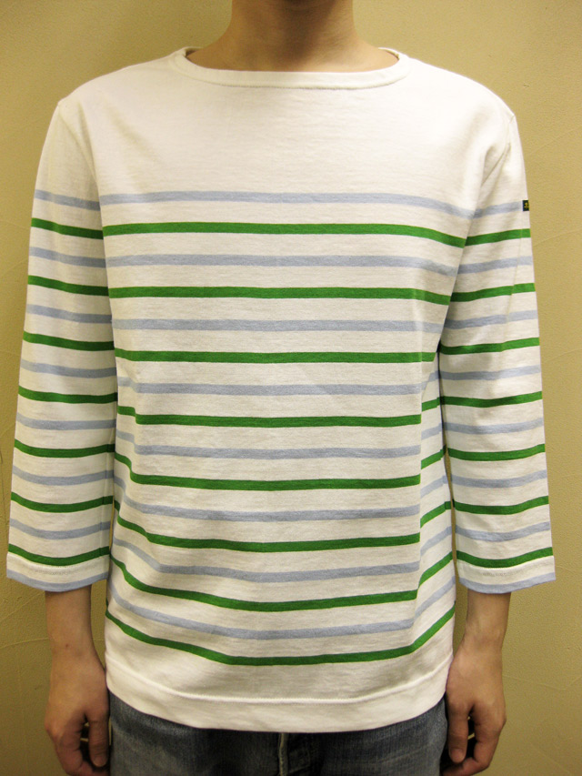 Le minor Multi Panel Border 3/4 Sleeve Tee/ルミノア　マルチパネルボーダー７分袖Ｔシャツ