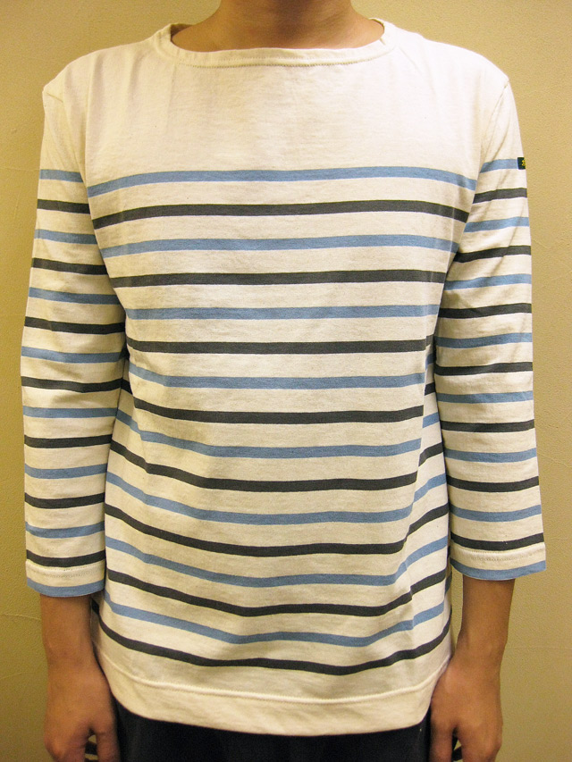 Le minor Multi Panel Border 3/4 Sleeve Tee/ルミノア　マルチパネルボーダー７分袖Ｔシャツ