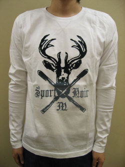 MON TSUKI “スポルノワール”フロッキープリント長袖Tシャツ(Blood & Thunder 別注)
