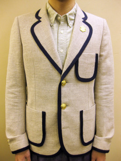 A(LeFRUDE)E スラブ リネン/コットン パイピングジャケット