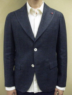 【送料無料】 ROYAL HEM Cotton/Linen Basket Weave Peaked Lapel Jacket “KENT”