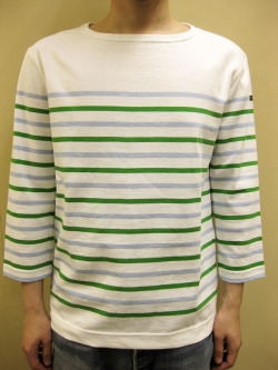 Le minor Multi Panel Border 3/4 Sleeve Tee/ルミノア　マルチパネルボーダー７分袖Ｔシャツ