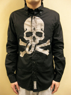 送料無料】OVER THE STRiPES×master mind japan 綿／麻 B.Dシャツ